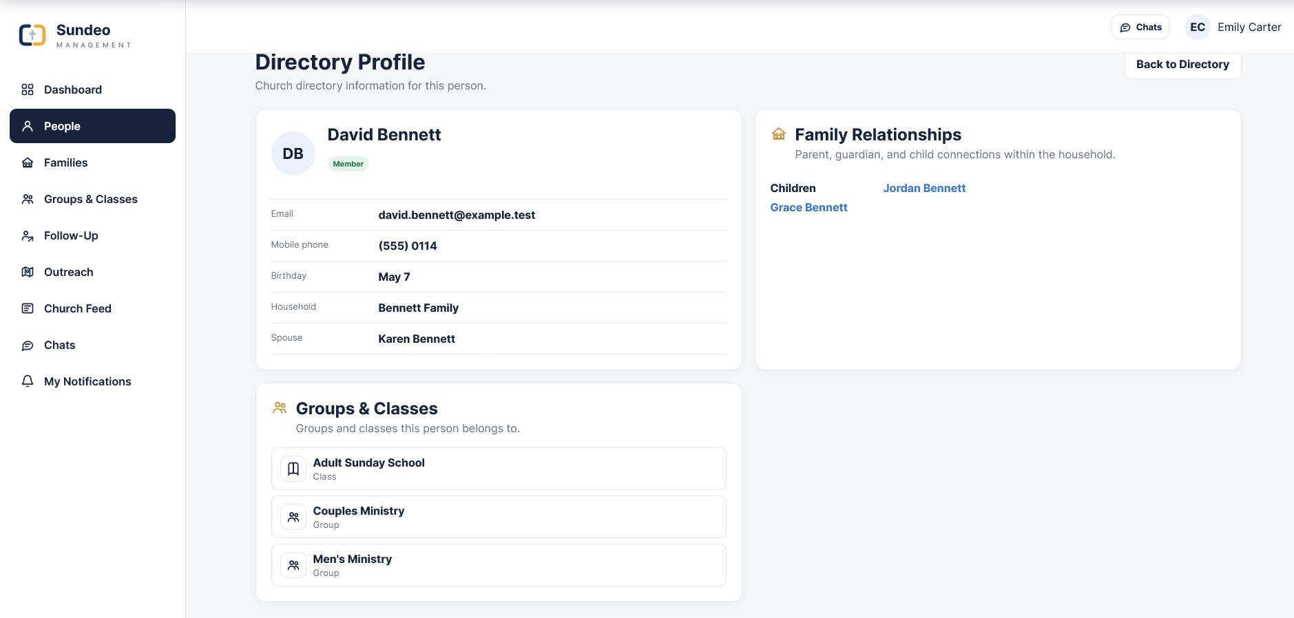 People and Families screenshot